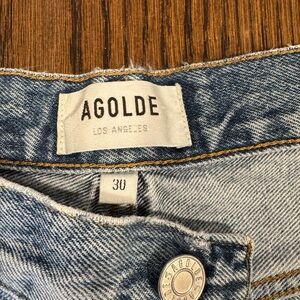 Agolde Riley Women's Denim Jeans in Classic Blue